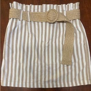 Forever 21 Beige Striped Skirt